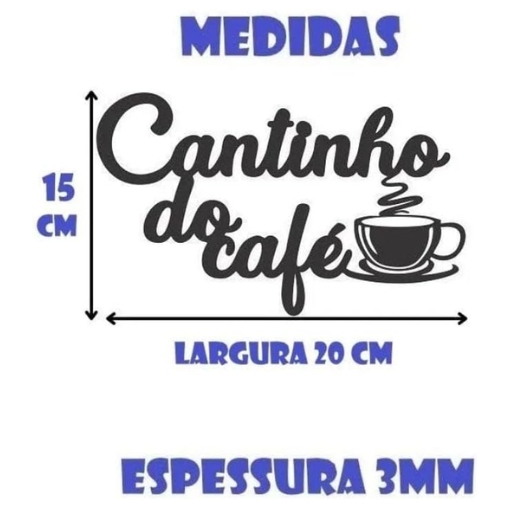 Cantinho Do Café Decoração Cozinha Placa Mdf 3mm Preto - 02 (cópia) - Imagem 2