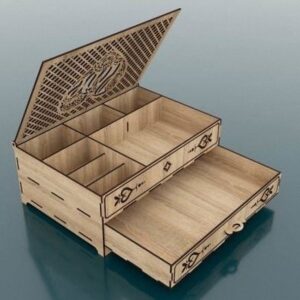 Porta Jóias Personalizado com Gaveta e Separadores - MDF 15x11,5x20cm 3mm