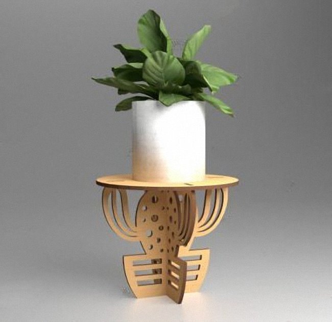 Suporte Decorativo para Vaso de Plantas - MDF 11,5x11,5x10cm 3mm